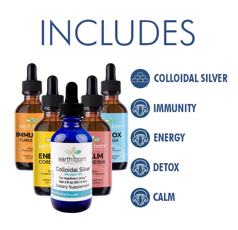 Colloidal Silver + Mushroom Value Bundle product photo